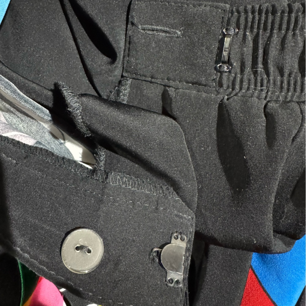 Vintage Starfire Pleated Skirt Black Rainbow 80s Stranger Things High Rise Midi - Picture 6 of 8